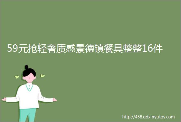 59元抢轻奢质感景德镇餐具整整16件